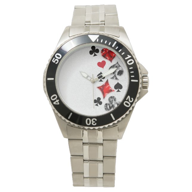 Montre Joueur de poker Joueur de cartes de jouer costumes (devant)