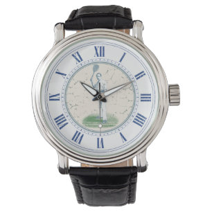 Montre Joueur de tennis vintage décoré d'un monogramme