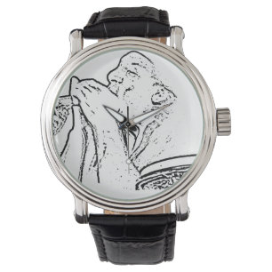 Montre Joueur d'harmonica avec le contour de tambour