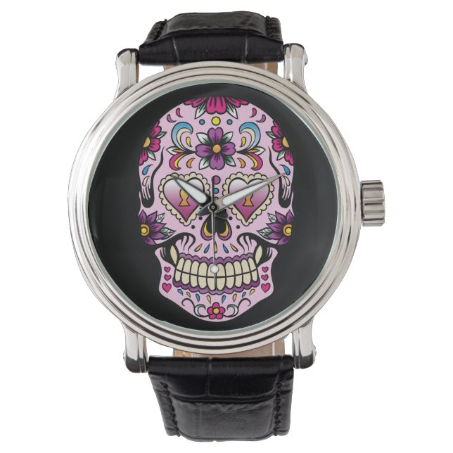 Montre Jour de la Mort Sugar Skull Pink Watch (devant)