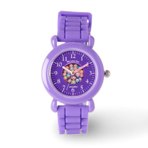 Montre Jour de la Saint Valentin mauve, caricature pour e