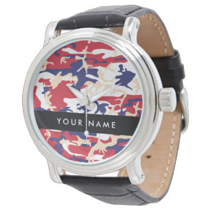 Montre Jour de l'indépendance Camouflage Votre nom Person