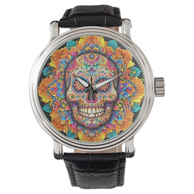 Montre Jour du crâne de sucre mort (devant)