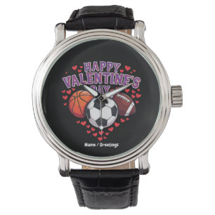 Montre Joyeuse Saint-Valentin Baseball Basket-ball Footba