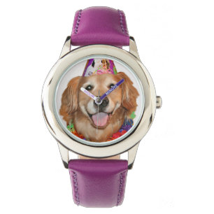 Montre Joyeux anniversaire de golden retriever