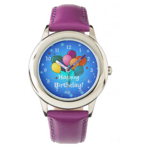 Montre Joyeux ballons de fête d'anniversaire,