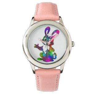 Montre Joyeux Bunny de Pâques, les enfants regardent
