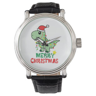 Montre joyeux dinosaure de noël