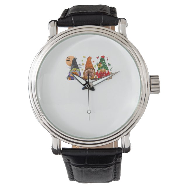 Montre Joyeux Hallothanksmas Gnomes Halloween Thanksgivin (devant)