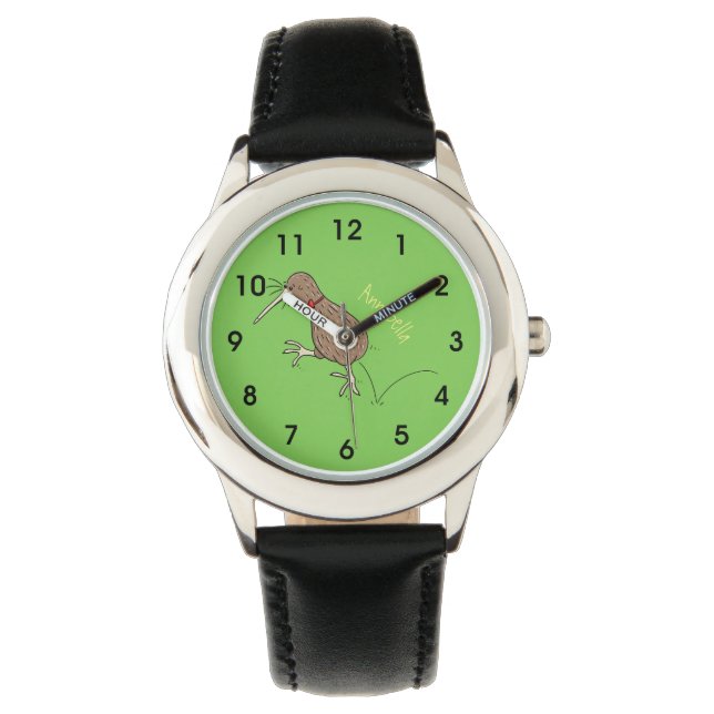 Montre Joyeux kiwi de saut avec dessin de cravate arc (devant)