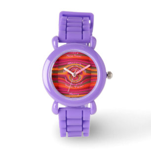 Montre Joyeux Noël Bonne année Red Parties scintillant Wa