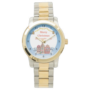 Montre Joyeux Noël et Joyeux Nouvel An Surdimensionné deu
