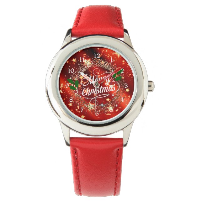 Montre Joyeux Noël étincelant et brillant (devant)