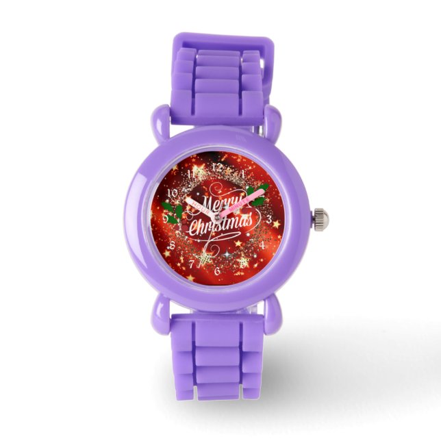 Montre Joyeux Noël, étincelant et brillant, (Recto)