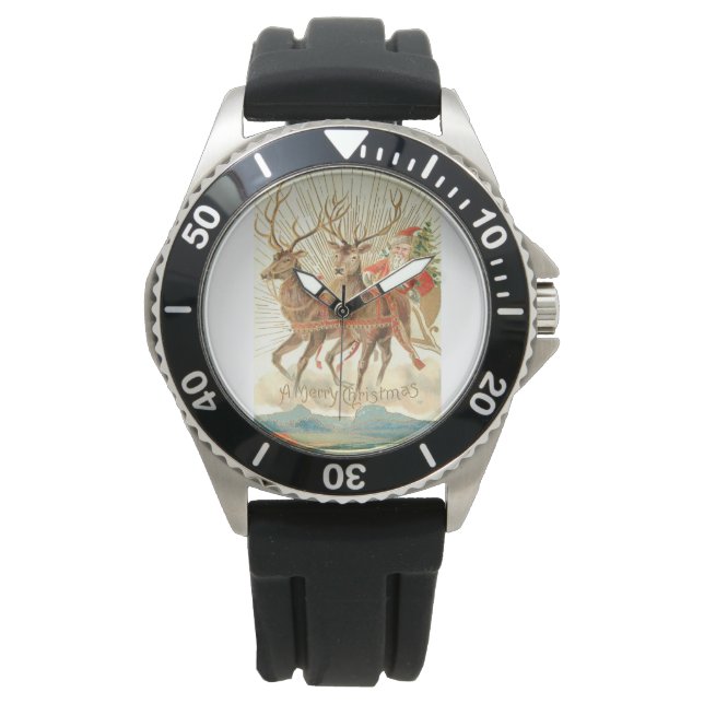 Montre Joyeux Noël (Père Noël et son renne) (devant)
