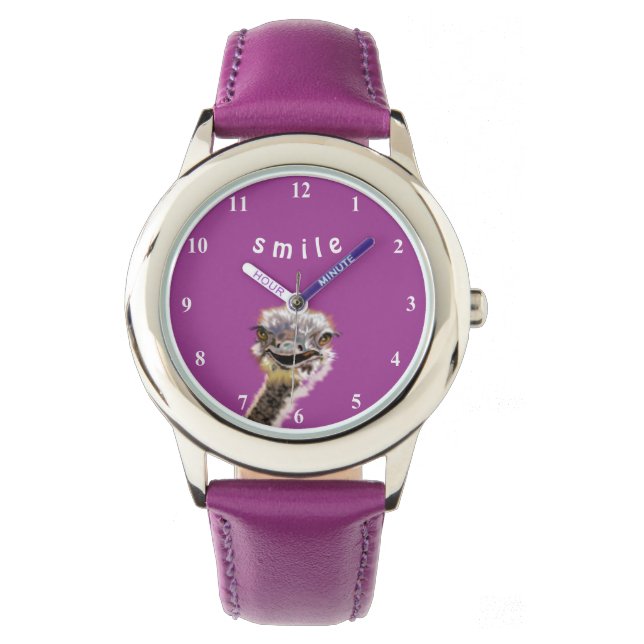 Montre Joyeux Ostrich Watch Fun violet violet (devant)