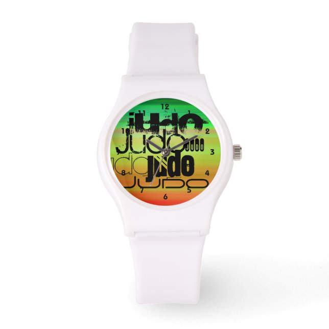 Montre Judo ; Vert, orange et jaune vif (Recto)