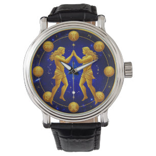 Montre Jumeaux Gémeaux Dans Un Cercle Cosmique