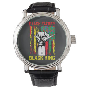 Montre Juneteenth Black Father Day Papa Roi Célébrant F