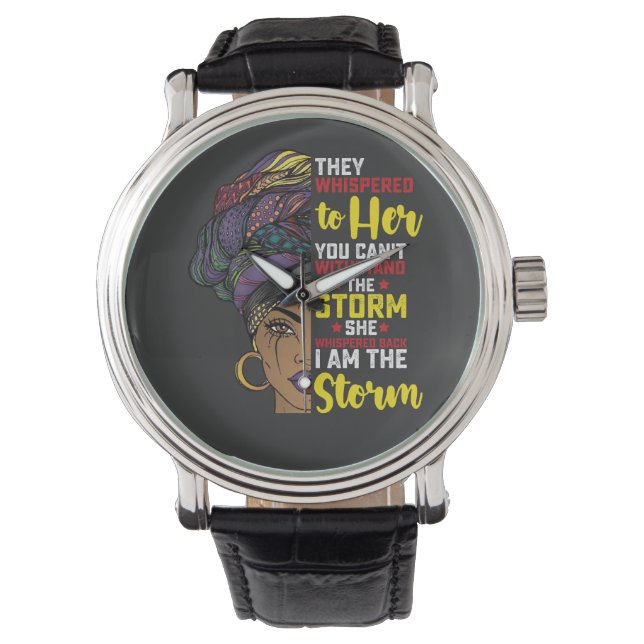 Montre Junetten Je Suis La Tempête Melanin Black Girl (devant)