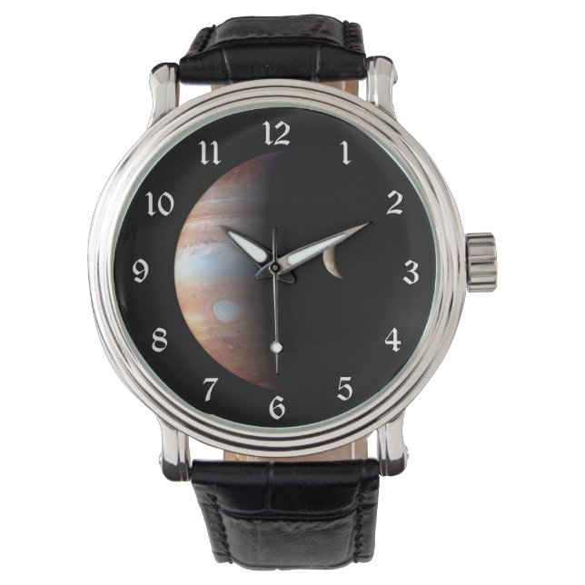 Montre Jupiter Géant Gaz Planète & Io Galilée Lune (devant)