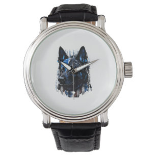Montre K9 Police Chien Allemand Sherman American Flag Pol
