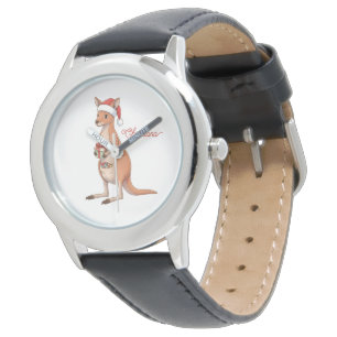 Montre Kangourou Personnalisé Avec Chapeau De Père Noël N
