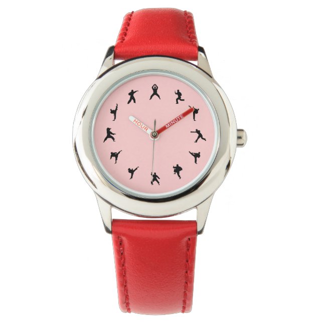 Montre Karate Martial Arts (Noir, Rouge) (devant)