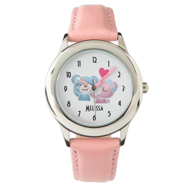 Montre Kissing Bears mignon et Kawaii (devant)