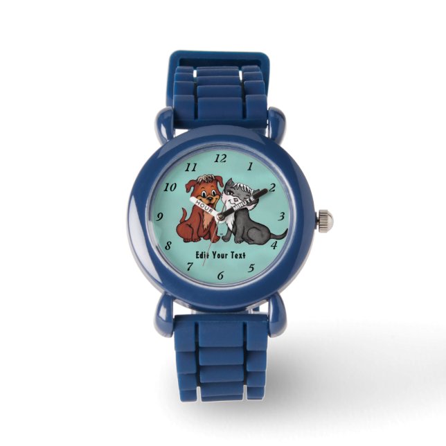 Montre Kitty et Puppy, Modifier votre texte (Recto)