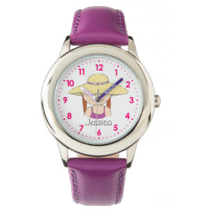 Montre La fille d'amusement dans le grand casquette du