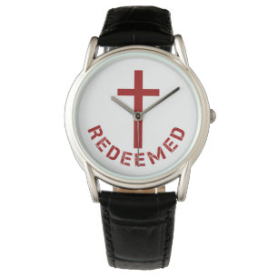 Montre La foi chrétienne rachetée Croix rouge et concepti