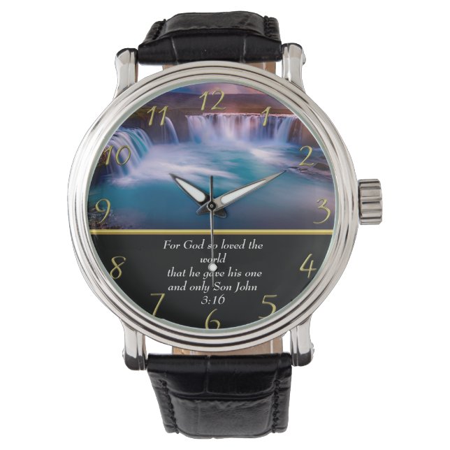 Montre La foi chrétienne une cascade Jean 3:16 (devant)