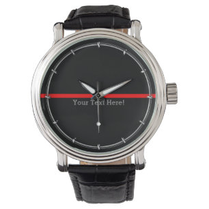 Montre La ligne rouge symbolique et mince Votre texte en