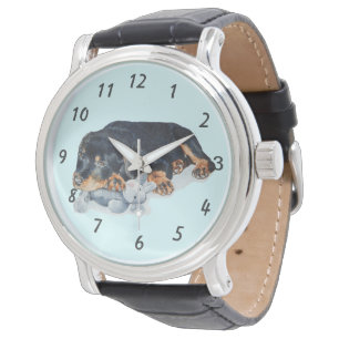 Montre la peinture de rottweiler chien de chiot mignon