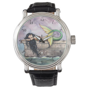 Montre La Sirène Endormie, illustration fantaisiste par M