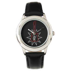 Montre La Veille en cuir noir des enfants - Rock n' Roll