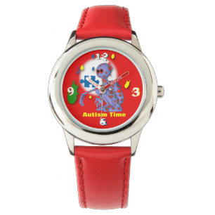 Montre L'acier inoxydable de l'enfant autiste