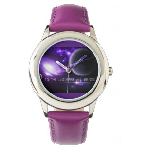 Montre L'acier inoxydable pourpre badine le