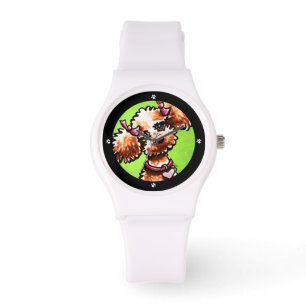Montre -Laisse Girly Art™ de caniche d'abricot