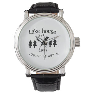 Montre Lake house et. Date année coordonnées personnalisé