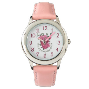 Montre L'amour fait grandir tout – Cœur floral