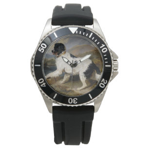 Montre Landseer Newfoundland Dog (animal noir et blanc)