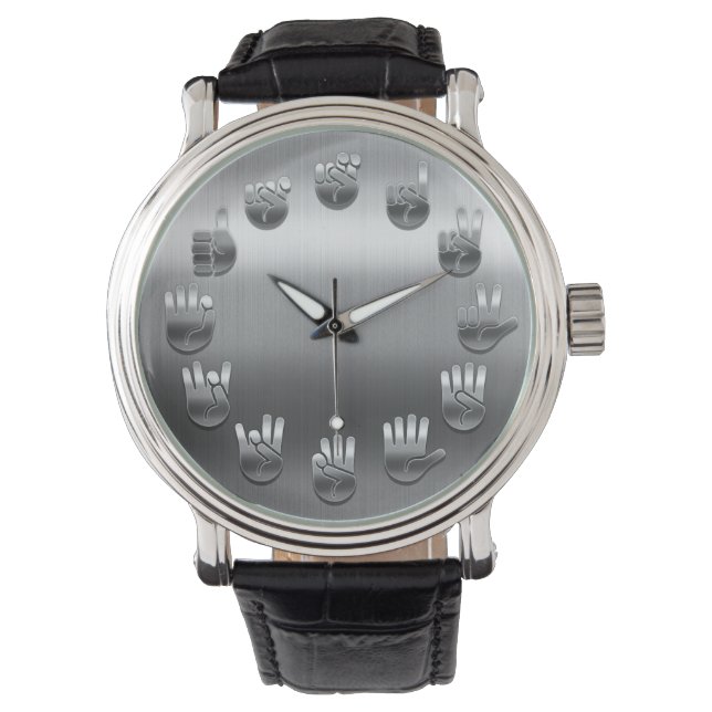 Montre Langue des signes - inoxydable (devant)