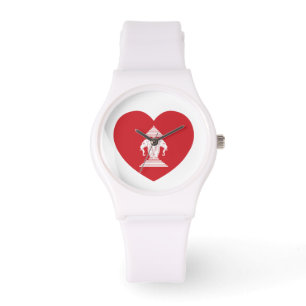 Montre Laotian Erawan 3 Tête Elephant Coeur Drapeau