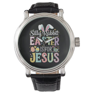 Montre Lapin bête de Pâques est pour Jésus Mignon lapin