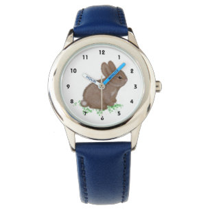 Montre Lapin boisé mignon en trèfle