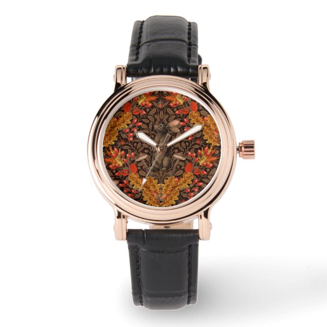 Montre Lapin d'automne sur brun (Recto)