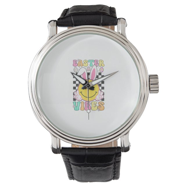Montre Lapin de Vibes de Pâques Groovy Jour de Pâques Vis (devant)