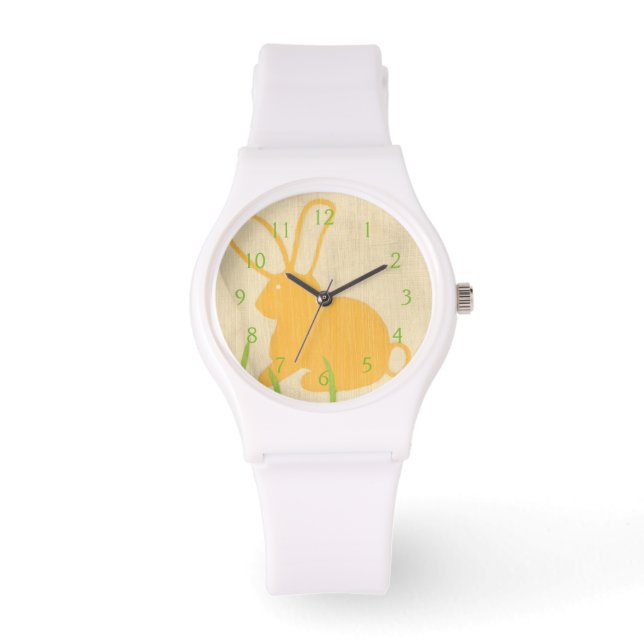 Montre Lapin jaune et herbe verte par Chariklia Zarris (Recto)